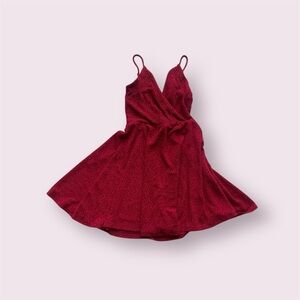 Elegant Red Spaghetti Strap Dress
